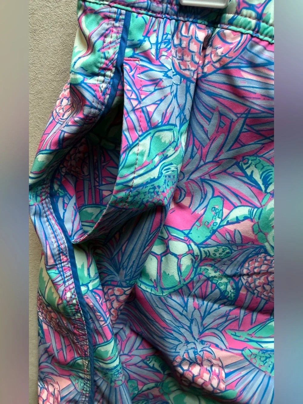 Vineyard Vines Pink & Teal Tropical Turtle Bathing Suit